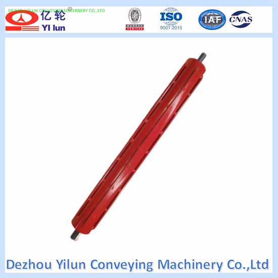 China Manufacture Produce Conveyor Carrier Idler Rubber Roller for Sale